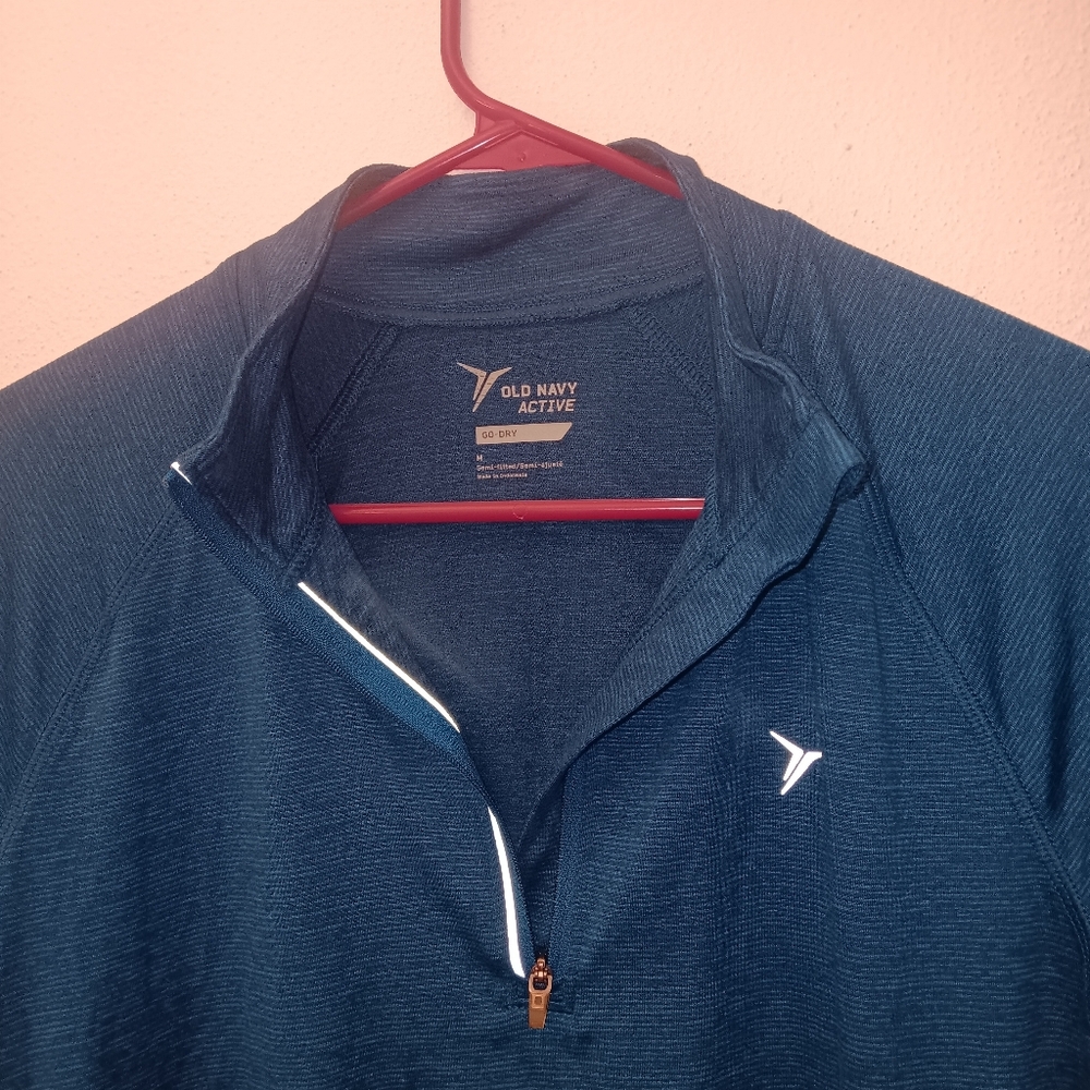 Old Navy Active Teal Zip Pullover - Picture 2 of 4